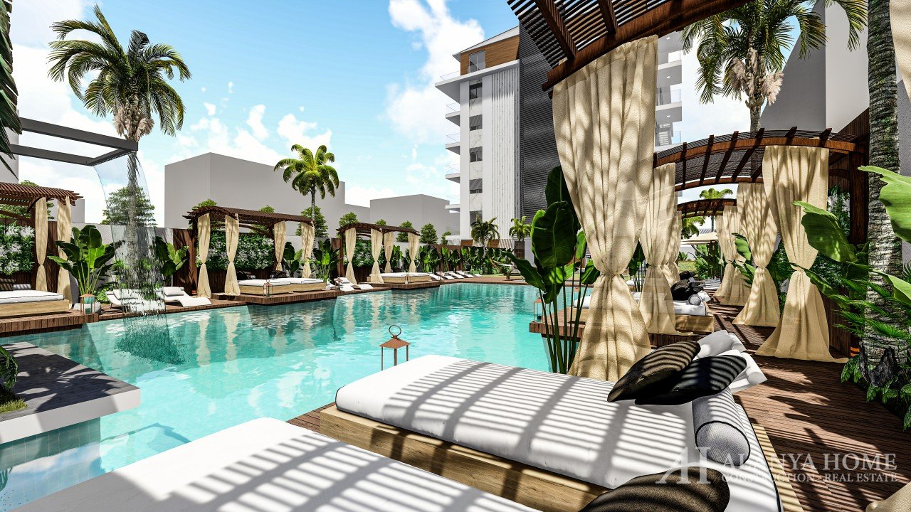 Novis Park Kestel Alanya Antalya Türkiye satın alma satılık eşyalı tek yatak odalı daire yeni bir pr